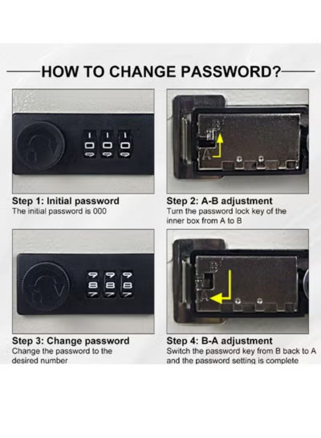 LEFAFA Key Cabinets, Key Lock Box, Wall Mounted Key Storage Organizer Box with 20 Key Hooks and Tags, Metal Key Cabinet with 3 Digit Code Lock for House, Garage, Office, Store, School - Image 4